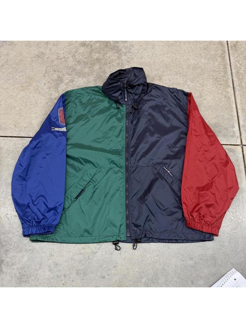 vintage chaps ralph lauren golf multi color track jacket size large